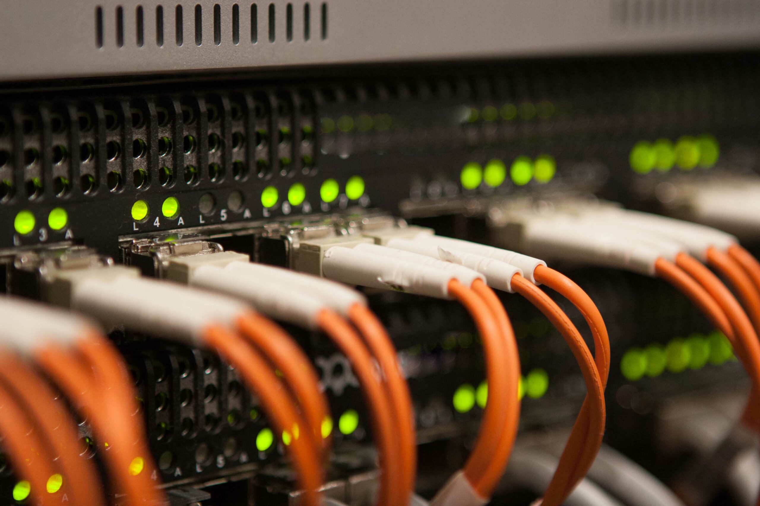 high end fast ethernet gigabit networking switch at a server farm